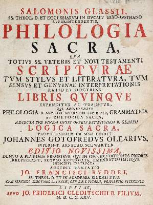 Bild Nr.1: 139-108 Glaß,S.: (Alte Drucke, Handschriften und Theologie)