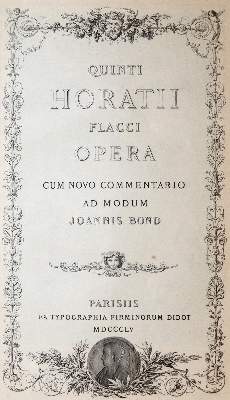 Bild Nr.1: 139-1081 Horatius Flaccus,Q.: (Literatur und illustrierte Bücher bis 19.Jahrhundert)