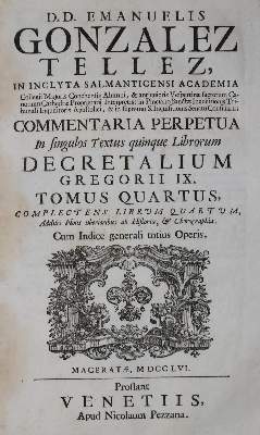Bild Nr.1: 139-109 Gonzales Tellez,E.: (Alte Drucke, Handschriften und Theologie)