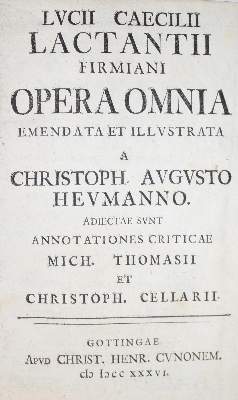 Bild Nr.1: 139-1100 Lactantius,L.C.F.: (Literatur und illustrierte Bücher bis 19.Jahrhundert)