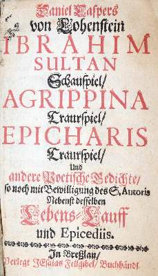 Bild Nr.1: 139-1112 Lohenstein,D.C.v.: (Literatur und illustrierte Bücher bis 19.Jahrhundert)