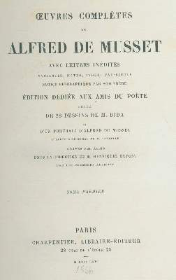 Bild Nr.1: 139-1128 Musset,A.de.: (Literatur und illustrierte Bücher bis 19.Jahrhundert)
