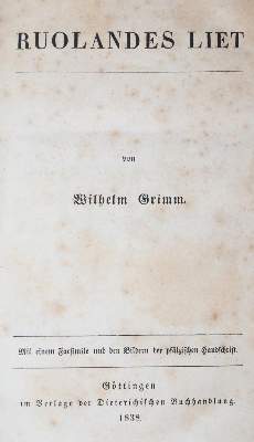 Bild Nr.1: 139-1139 Grimm,W.: (Rolandslied)