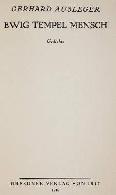 Bild Nr.2: 139-1189 Ausleger,G.: (Literatur und illustrierte Bücher 20.Jahrhundert - Alte Literatur in modernen Ausgaben)