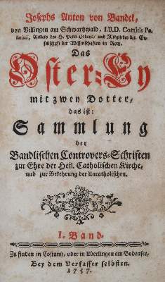 Bild Nr.1: 139-12 Bandel,J.A.v.: (Alte Drucke, Handschriften und Theologie)