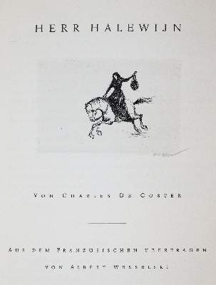 Bild Nr.1: 139-1221 Coster,C.de.: (Literatur und illustrierte Bücher 20.Jahrhundert - Alte Literatur in modernen Ausgaben)