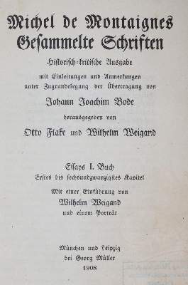 Bild Nr.1: 139-1271 Montaigne,M.de.: (Georg Müller-Verlag)
