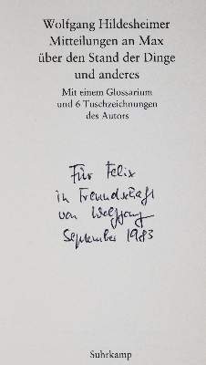 Bild Nr.3: 139-1295 Hildesheimer,W.: (Literatur und illustrierte Bücher 20.Jahrhundert - Alte Literatur in modernen Ausgaben)