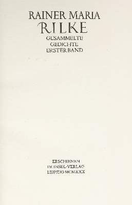 Bild Nr.4: 139-1405 Rilke,R.M.: (Literatur und illustrierte Bücher 20.Jahrhundert - Alte Literatur in modernen Ausgaben)