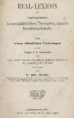 Bild Nr.1: 139-1531 Altschul,(E.).: (Medizin, Homöopathie)