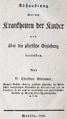 Bild Nr.1: 139-1540 Girtanner,C.: (Medizin, Kinderheilkunde)