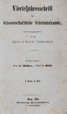 Bild Nr.1: 139-1585 Vierteljahresschrift: (Medizin, Veterinärmedizin)