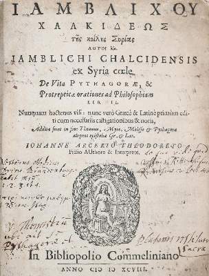 Bild Nr.1: 139-160 Jamblichus.: (Alte Drucke, Handschriften und Theologie)