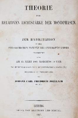 Bild Nr.2: 139-1657 Zöllner,J.C.F.: (Verschiedene Gebiete - Varia, Astronomie)