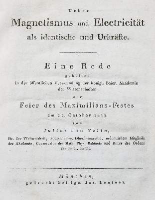 Bild Nr.1: 139-1685 Yelin,J.v.: (Verschiedene Gebiete - Varia, Elektrizität)
