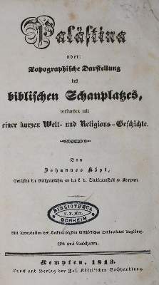 Bild Nr.1: 139-1896 Köpf,J.: (Asien, Palästina)