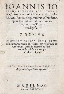 Bild Nr.1: 139-225 Pontanus,J.J.: (Alte Drucke, Handschriften und Theologie)