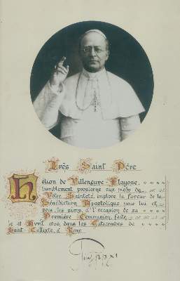 Bild Nr.1: 139-2335 Pius XI. Papst,: (Autographen)