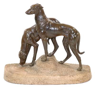 Bild Nr.1: 139-2694 Art Déco Windhunde.: (Skulpturen - Plastiken)