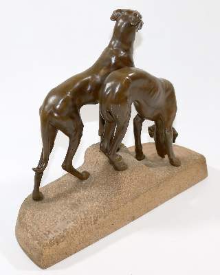 Bild Nr.2: 139-2694 Art Déco Windhunde.: (Skulpturen - Plastiken)