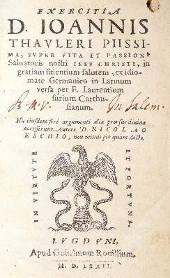 Bild Nr.1: 139-271 Tauler,J.: (Alte Drucke, Handschriften und Theologie)