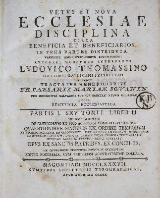 Bild Nr.1: 139-275 Thomassin,L.: (Alte Drucke, Handschriften und Theologie)