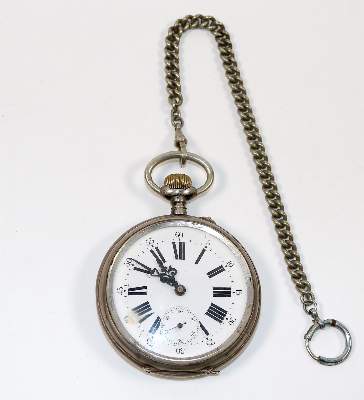 Bild Nr.1: 139-2751 Kutscheruhr in 800 Silber.: (Uhren, Taschenuhren)