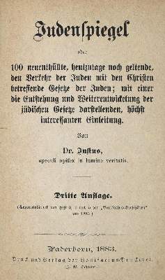 Bild Nr.2: 139-351 Justus (d.i. A.I.Briemann).: (Judaica)