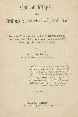 Bild Nr.1: 139-357 Pavly J. de [d.i. Jean de Pauly],: (Judaica)