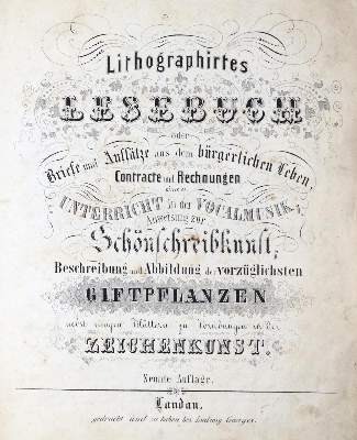 Bild Nr.1: 139-415 Lithographirtes Lesebuch: (Varia)
