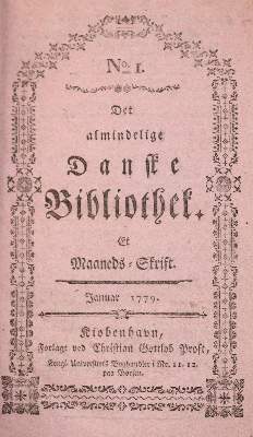 Bild Nr.1: 139-537 Almindelige Danske Bibliothek, Det,: (Zeitschriften und Zeitungen)