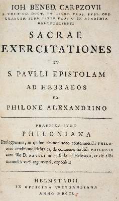 Bild Nr.1: 139-55 Carpzov,J.B.: (Alte Drucke, Handschriften und Theologie)