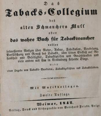 Bild Nr.1: 139-584 Tabacks-Collegium, Das,: (Küche und Haushalt, Genussmittel, Tabak)