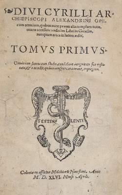 Bild Nr.1: 139-61 Cyrillus,A.: (Alte Drucke, Handschriften und Theologie)