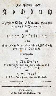 Bild Nr.1: 139-614 Förster,J.C. u. J.D.Knopf.: (Küche und Haushalt, Kochbücher, Braunschweig)