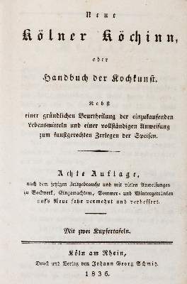Bild Nr.2: 139-625 Neue Kölner Köchinn,: (Küche und Haushalt, Kochbücher, Köln)