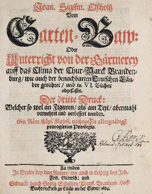 Bild Nr.1: 139-647 Elsholtz,J.S.: (Land- und Forstwirtschaft, Garten)