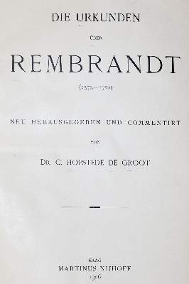 Bild Nr.1: 139-777 Hofstede de Groot,C.: (Rembrandt)