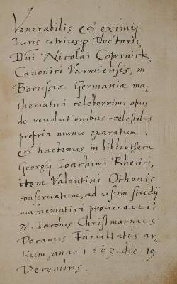 Bild Nr.1: 139-826 Kopernikus,N.: (Faksimile)
