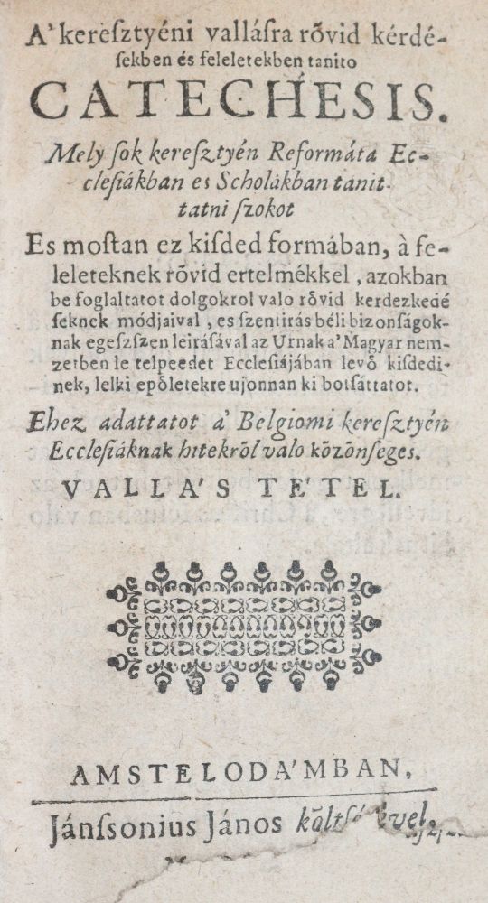 Große Abbildung Nr.1: 140-10 A Keresztyeni: (Alte Drucke, Handschriften und Theologie)