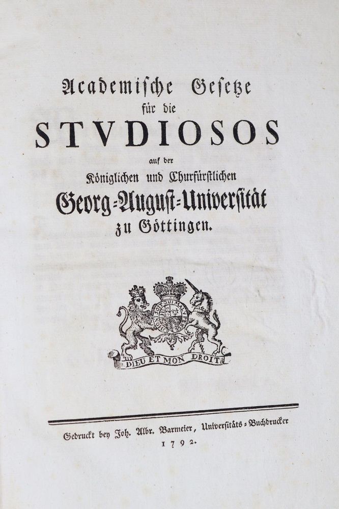 Große Abbildung Nr.1: 140-1006 Göttingen.: (Studentika und Hochschulen)