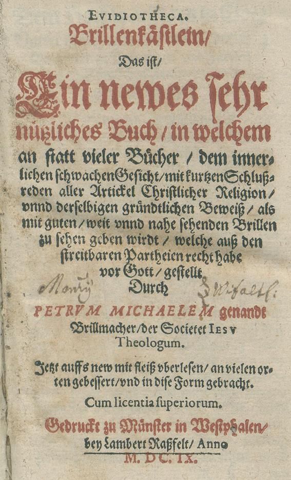Große Abbildung Nr.1: 140-101 Brillmacher,P.M.: (Alte Drucke, Handschriften und Theologie)