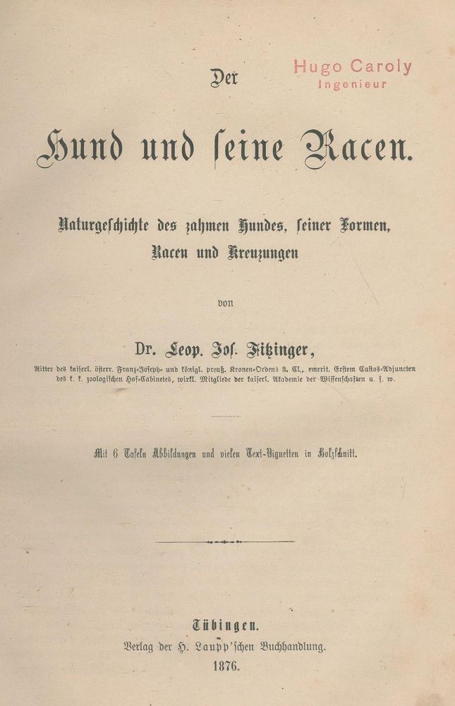 Große Abbildung Nr.1: 140-1028 Fitzinger,L.J.: (Jagd, Kynologie)