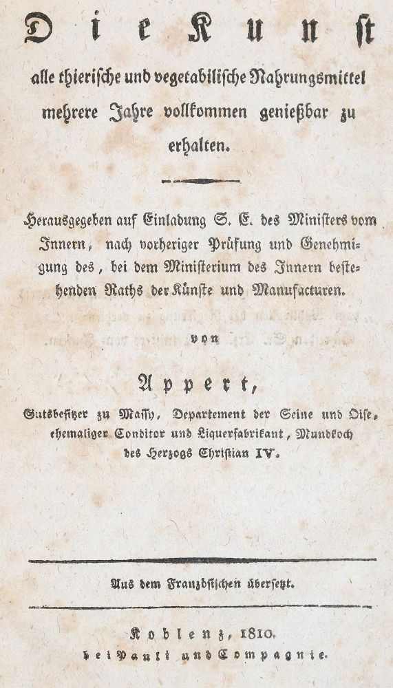 Große Abbildung Nr.1: 140-1034 Appert,(N.F.).: (Küche und Haushalt)