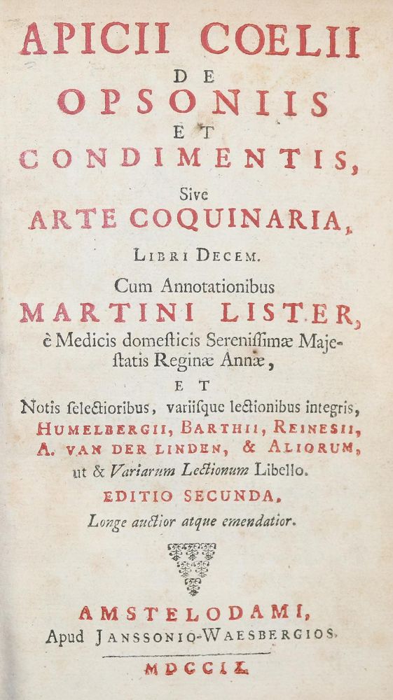 Große Abbildung Nr.1: 140-1050 Apicius,C.: (Küche und Haushalt, Kochbücher)