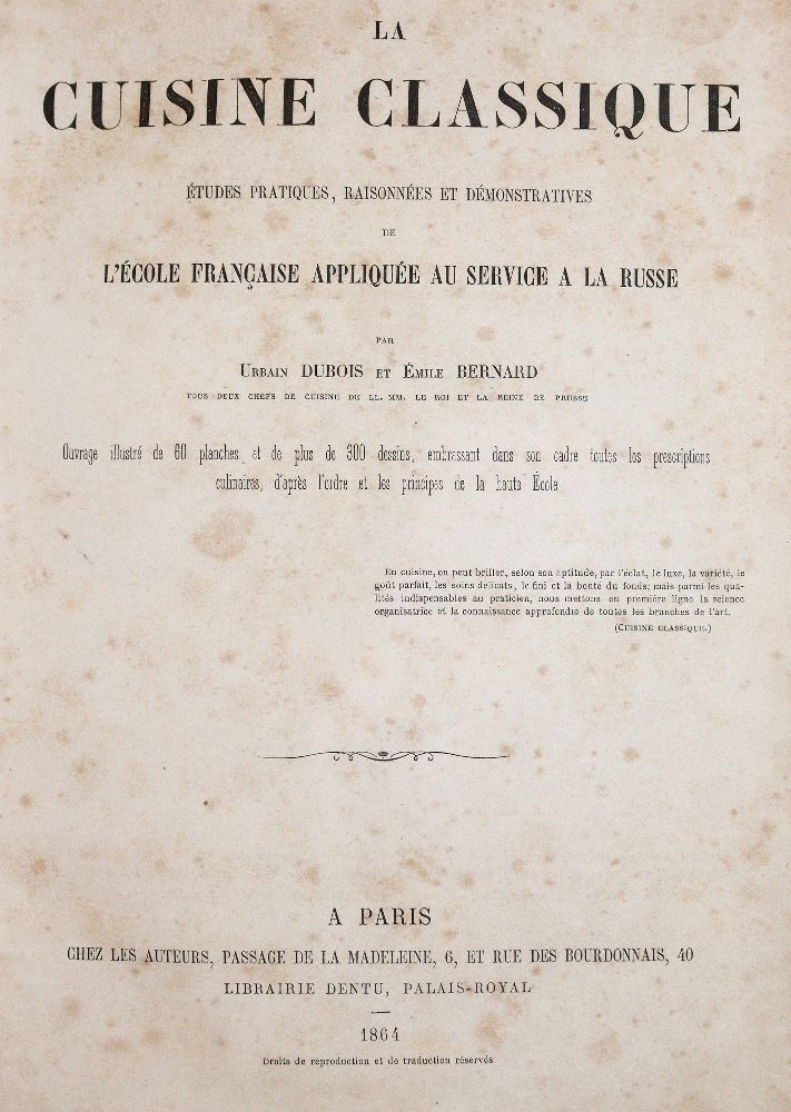 Große Abbildung Nr.1: 140-1051 Dubois,U. u. E.Bernard.: (Küche und Haushalt, Kochbücher)