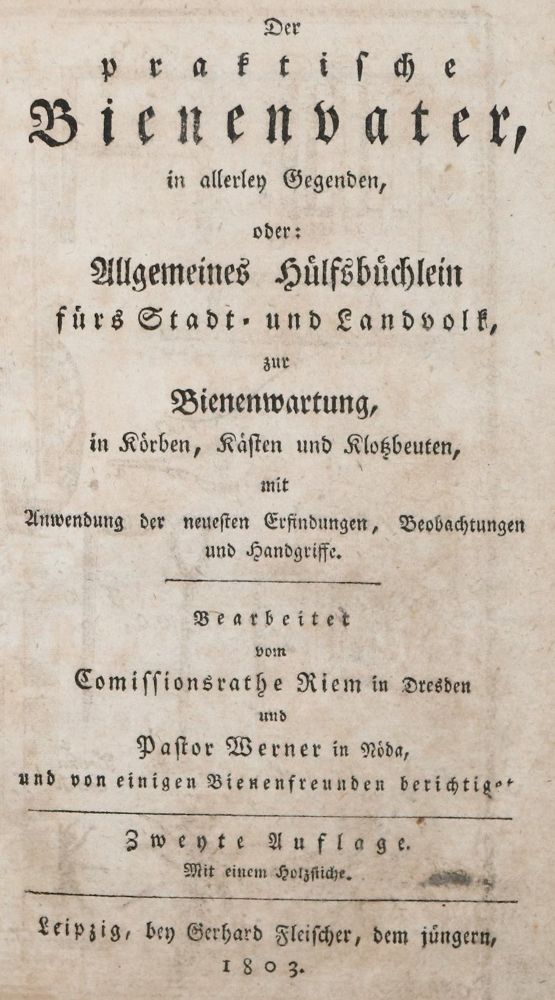 Große Abbildung Nr.1: 140-1089 Riem,(J.) u. (J.E.)Werner.: (Land- und Forstwirtschaft, Tierhaltung, Imkerei)