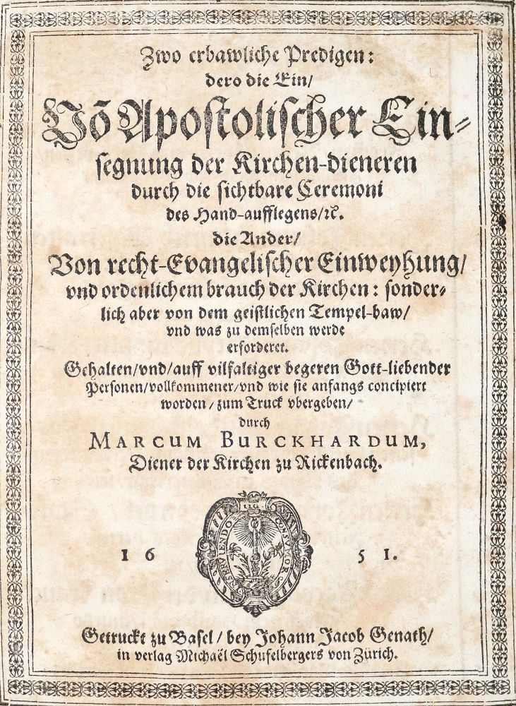 Große Abbildung Nr.1: 140-110 Burckhard,M.: (Alte Drucke, Handschriften und Theologie)