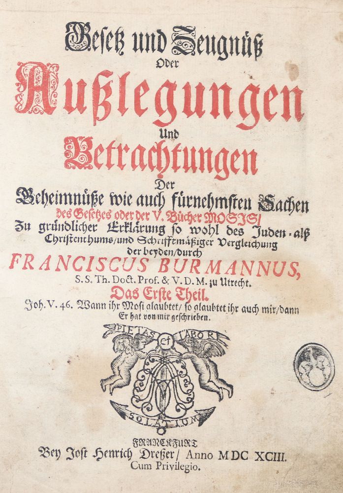 Große Abbildung Nr.1: 140-113 Burman,F.: (Alte Drucke, Handschriften und Theologie)