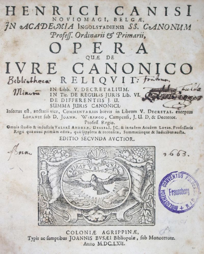 Große Abbildung Nr.1: 140-120 Canisius,H.: (Alte Drucke, Handschriften und Theologie)